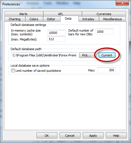 Set default database