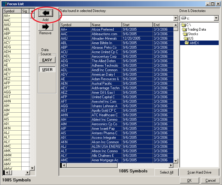 OmniTrader Add Data